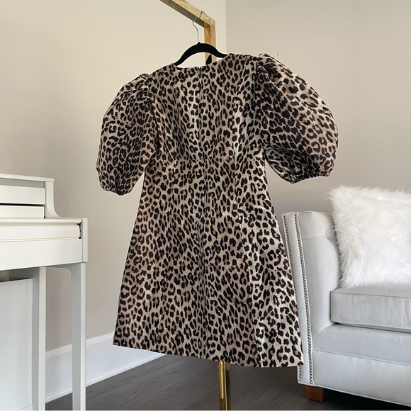 Ganni leopard print mini dress - Picture 2 of 13
